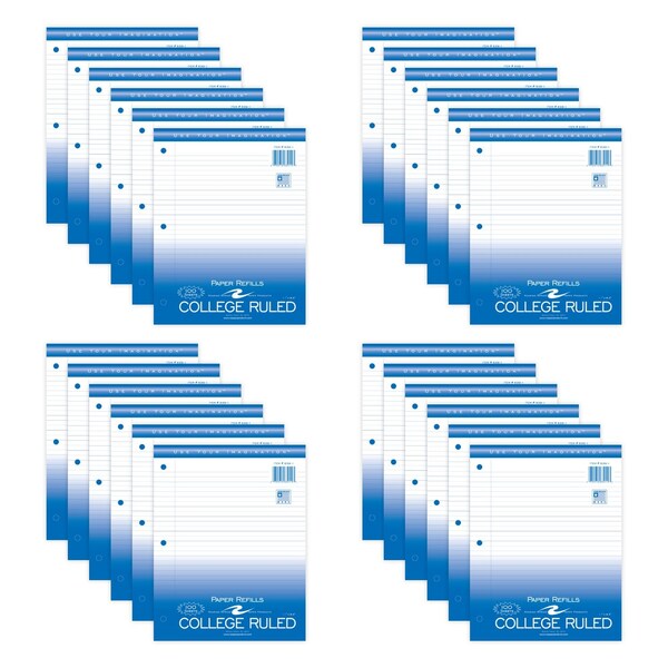 Roaring Spring Case of Loose Leaf Paper, 100 sht/pk, 8"x11", College Ruled Filler Paper w/Margin, 3-hole Punched 83911cs - main