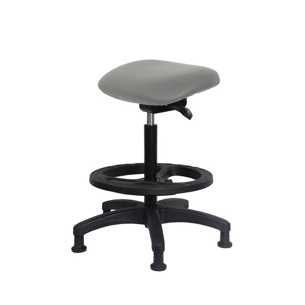 Blue Ridge Ergonomics Vinyl Sit-Stand - Standing Height with Black Foot Ring Stationary Glides in Dove Trailblazer Vinyl VSTSS-RG-BF-RG-8567 - main