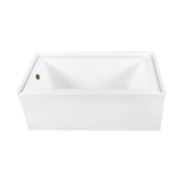 Kingston Brass 60-Inch Acrylic Rectangular 3-Wall Alcove Tub Combo with Waste and Overflow Drain, Left Hand Drain CVTDE603122L3 - main