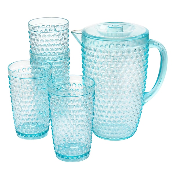 Gibson Home Malone 5 Piece Plastic Pitcher and Tumbler Set in Light Blue 129392.05 - main