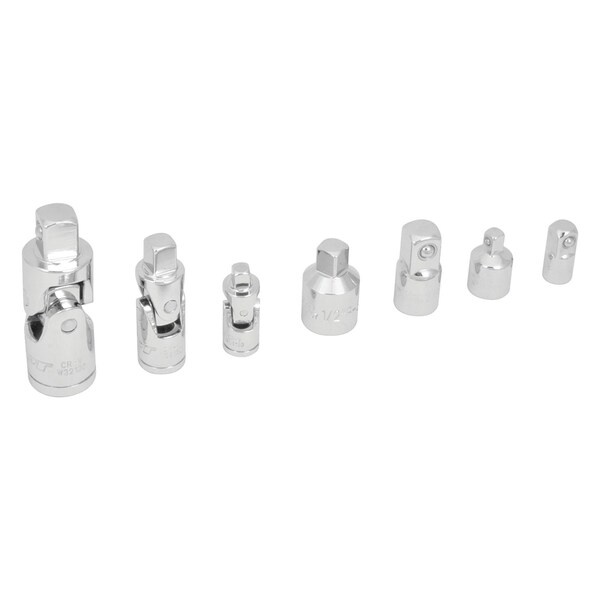 Performance Tool 7 pc. Universal Joint Set, U-Joints, Adapters, Chrome Vanadium, Socket Rack W30935 - main