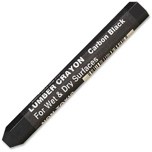 Dixon Ticonderoga Dixon, Lumber Crayons, 4 1/2 X 1/2, Carbon Black, Dozen 49400 - main