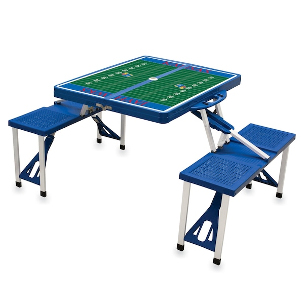 Picnic Time Family Of Brands Kansas Jayhawks - Football Field - Picnic Table Portable Folding Table 811-00-139-245-0 - main