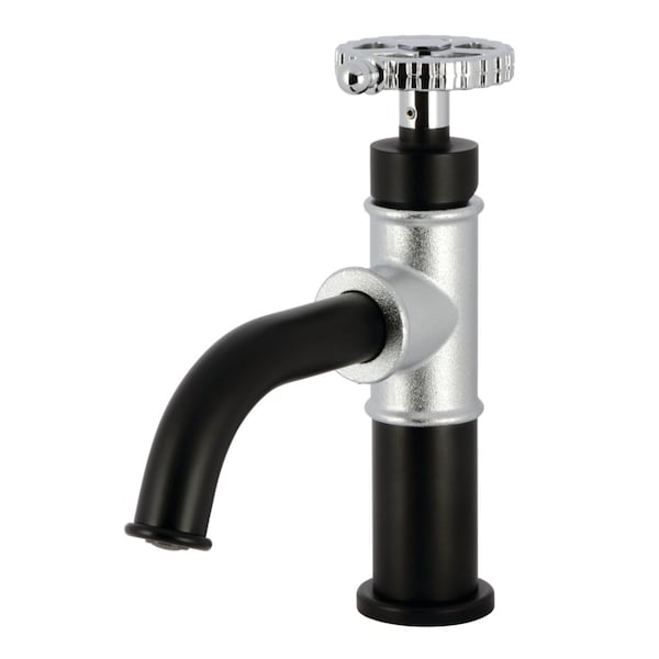 Kingston Brass One-Handle Single-Hole Bathroom Faucet with Push Pop-Up Drain, Matte Black/Polished Chrome KS2821CG - main