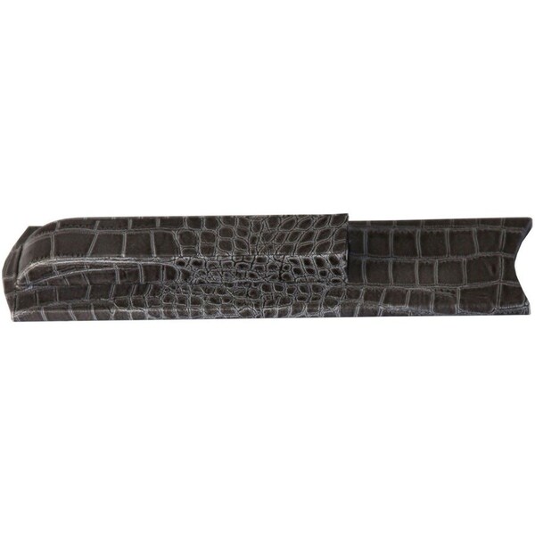 Dacasso Protacini Castlerock Gray Italian Patent Leather Library Set Holder A6226 - main