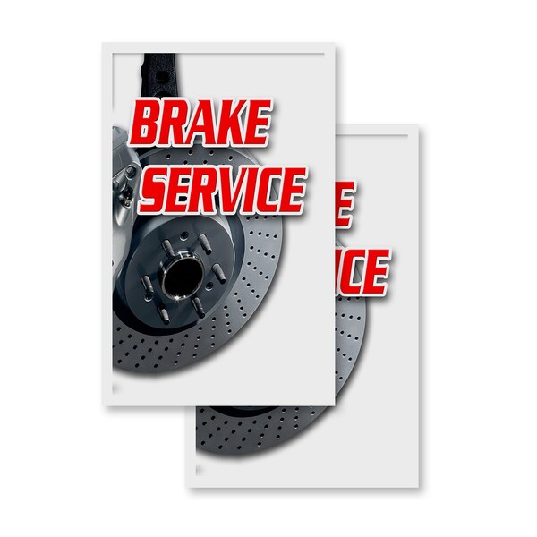 Signmission Brake Service, Vinyl Decals Only 24 Inch x 36 Inch, Vinyl Decal, 2PK DSB-2436-2PACK-Brake Service - main
