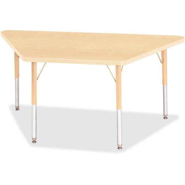 Jonti-Craft Berries Trapezoid Activity Tables, 24 in. x 48 in., E-height, Maple/Maple/Camel 6438JCE251 - main