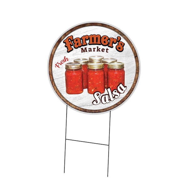 Signmission Farmers Market Salsa Double Sided Corrugated Plastic Circle Yard Sign, C-16-CIR-DS-WS-Salsa C-16-CIR-DS-WS-Salsa - main