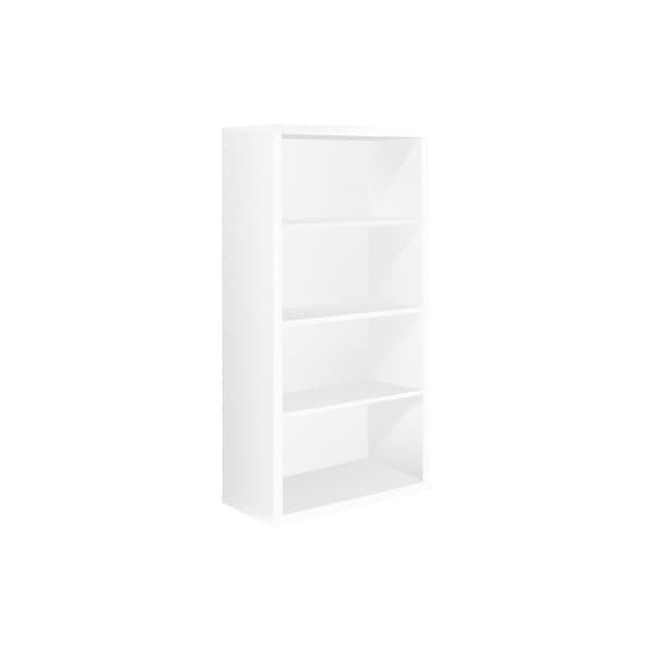 Homeroots White Wood Adjustable Four Tier Bookcase 333357 - main