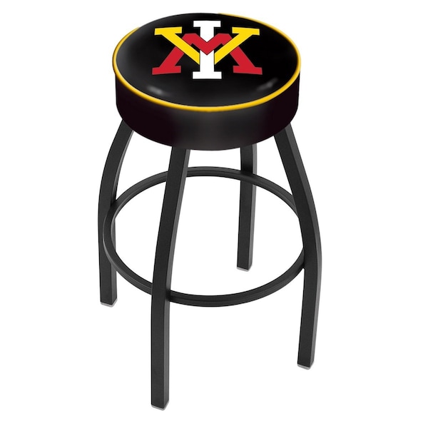 Holland Bar Stool Co 25" Virginia Military Inst Cushion Seat, Blk Wrnkl Swivel Bar Stool L8B125VAMilI - main