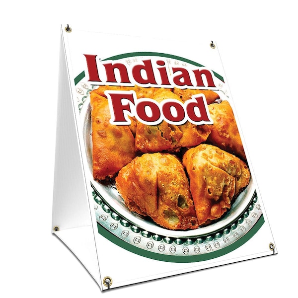 Signmission Indian Food, 36 Inch x 24 Inch A-frame Yard Sign, Plastic Sign SBC-2436-Indian Food - main