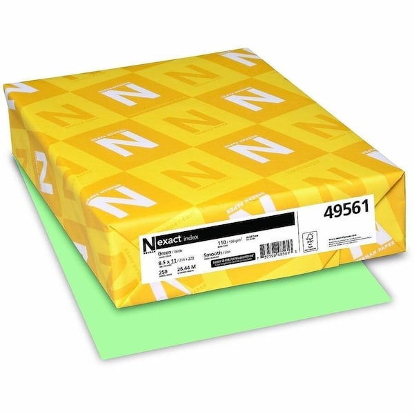 Exact Inkjet, Laser Index Paper Green, Green, 250PK WAU49561 - main