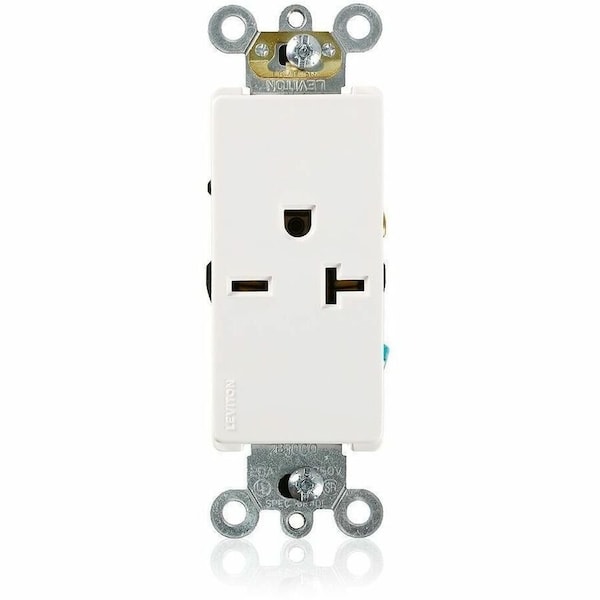 Leviton PlugsandReceptacles, 20A, 250VAC, Wht, Nylon 16441-W - main