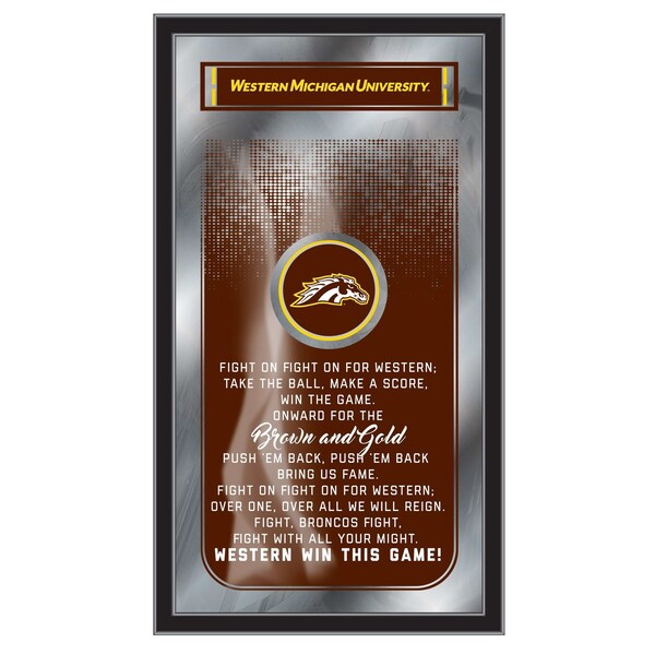 Holland Bar Stool Co Western Michigan 26" x 15" Fight Song Mirror MFghtWestMI - main