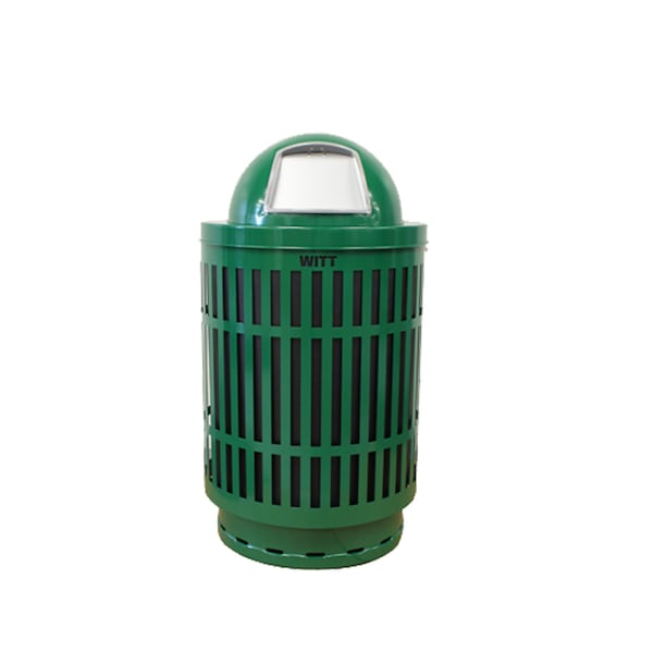 Witt Industries Green Outdoor Receptacle with Laser Design with Dome Top MAS40P-DT-GN - main