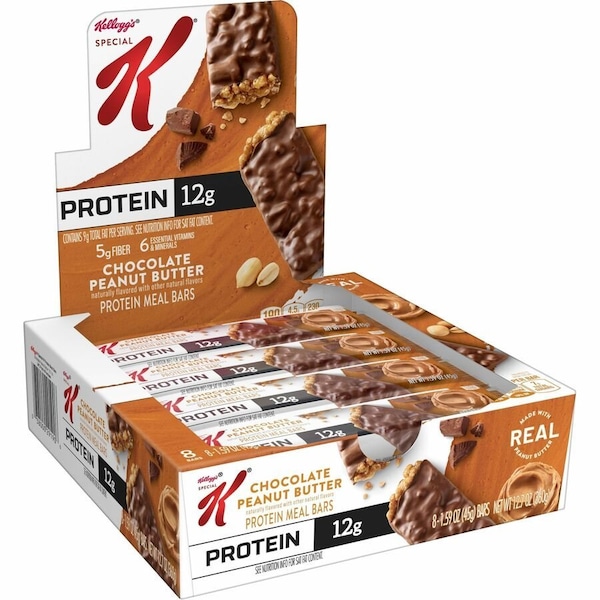 Kelloggs Special Kreg Protein Meal Bar Chocolate Peanut Butter, Beige, 8PK KEB29190 - main