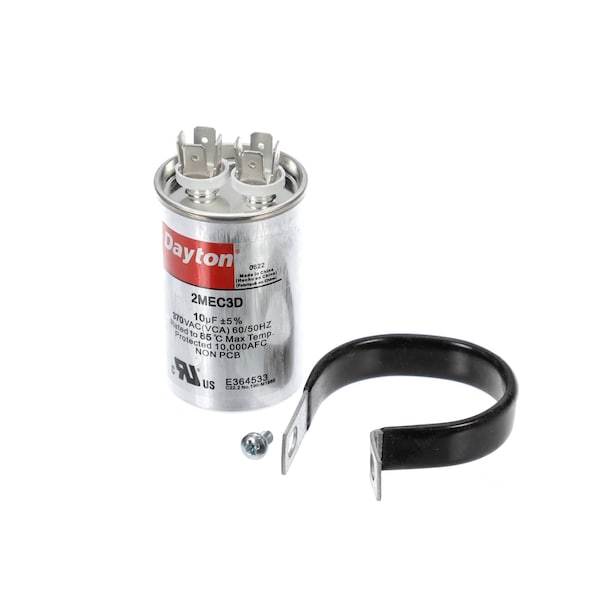 Globe Capacitor with Clamp, 10uF + 5%, 370VAC, Round 121082-02 - main