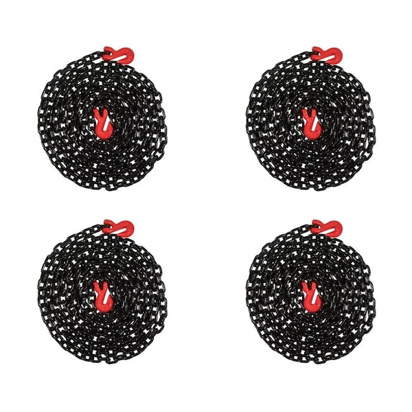 Mytee Products 5/16 inx20 ft G80 Transport Binder Chain Grab Hooks 4000 # WLL Tow Safety Chain, 4PK CH51620-G80x4 - main