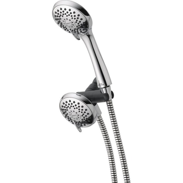 Peerless Shower Head with Hand Shower, 1.75 gpm, 3-Spray Function, Plastic, Chrome, 60 in L Hose, 3-3/4 in Dia 76313C - main