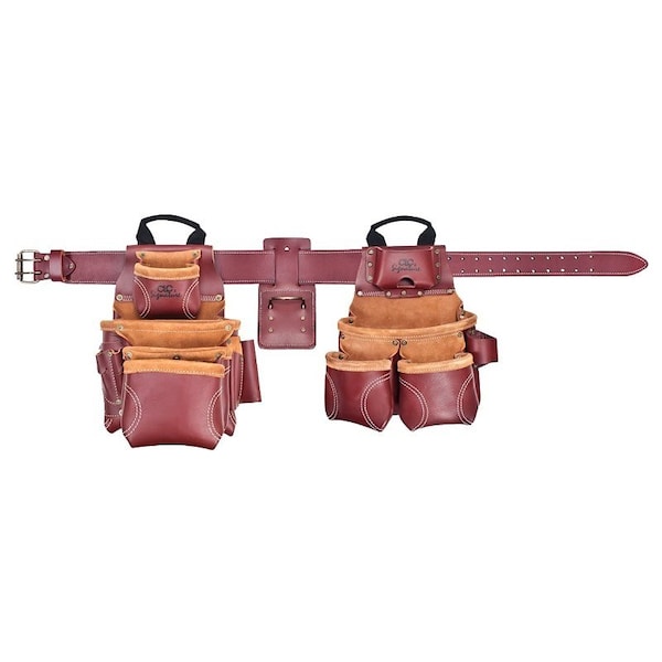 Custom Leathercraft Signature Elite Framer Tool Apron, 29 to 42 in Waist, 58 in L, Leather, Brown, 19-Pocket 21455 - main