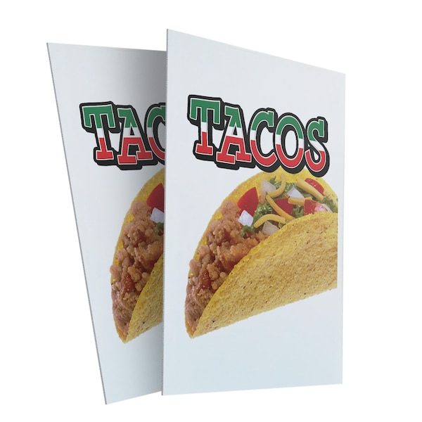 Signmission Tacos, Plastic Signs Only 24 Inch x 36 Inch, Corrugated Plastic, 2PK CSB-2436-2PACK-Tacos - main