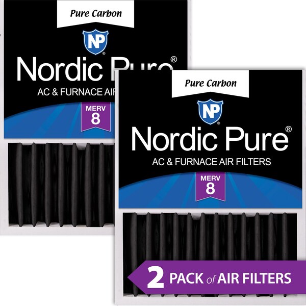 Nordic Pure 16x20x5 Pure Carbon Pleated Air Filter, High Capacity, MERV 8, 2 PK 16x20x5HPCP-2 - main