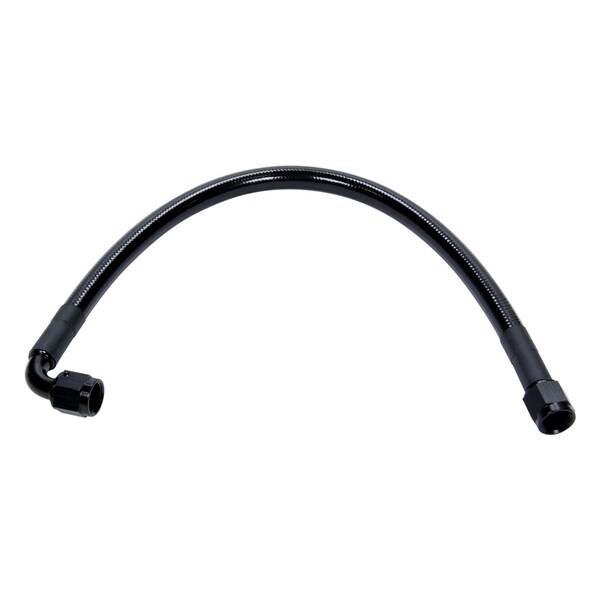 Powerhouse 6AN Straight to 6AN 90 deg Female Hose Assembly with 12 in. Long - Black Plastic Coated PO3625744 - main