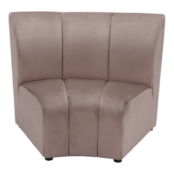 Homeroots 42" Beige Velvet Modular Sofa 573988 - main