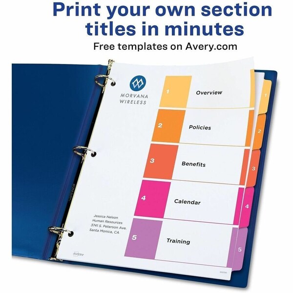 Avery Dividers, Index, Ready, 1-5 5PK AVE11131 - main