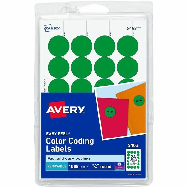 Avery Printable Color Coding Labels, PK1008 05463 - main