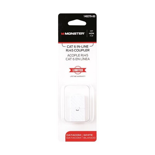 Monster Cable Just Hook It Up 0 ft. L Category 6 In-Line Coupler 140279-00 - main