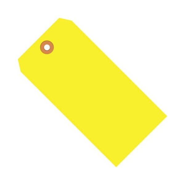 Partners Brand Shipping Tags, 13 Pt., 5 1/4" x 2 5/8", Fluorescent Yellow, PK1000 G12061A - main