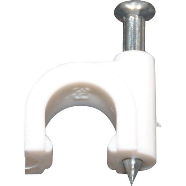 Dolphin Components Cable Staple, RG-59 Coaxial Cable Use Type, 1/4 in Size, White DCC-59W - main