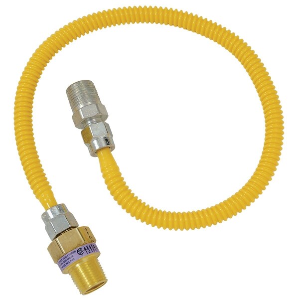 Dormont 3/8'' ODx48'' Coated Stainless Steel Gas Connector 1/2'' MIP, Tapped 3/8'' FIPx1/2'' MIP SmartSense 10C-3131V2TS-48B - main