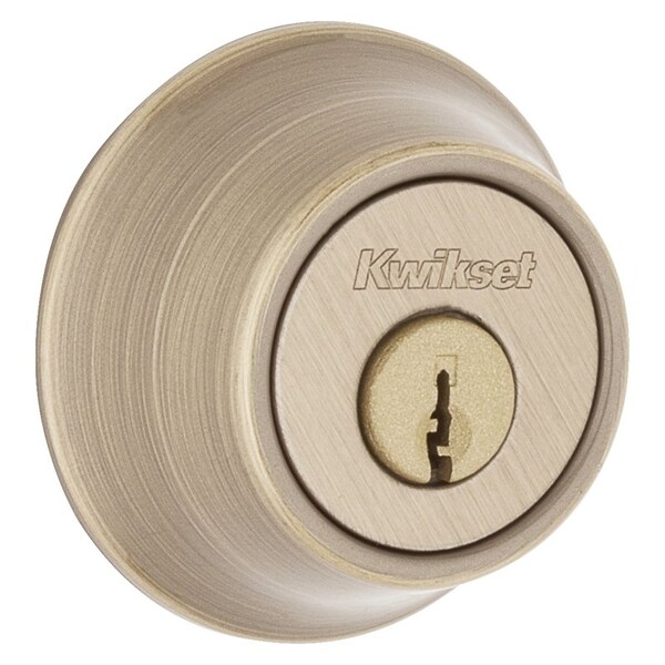 Kwikset Deadbolt, Alike Key, Steel, Antique Brass, 238 to 234 in Backset, K3 Keyway 6605RCLRCSK3BX - main