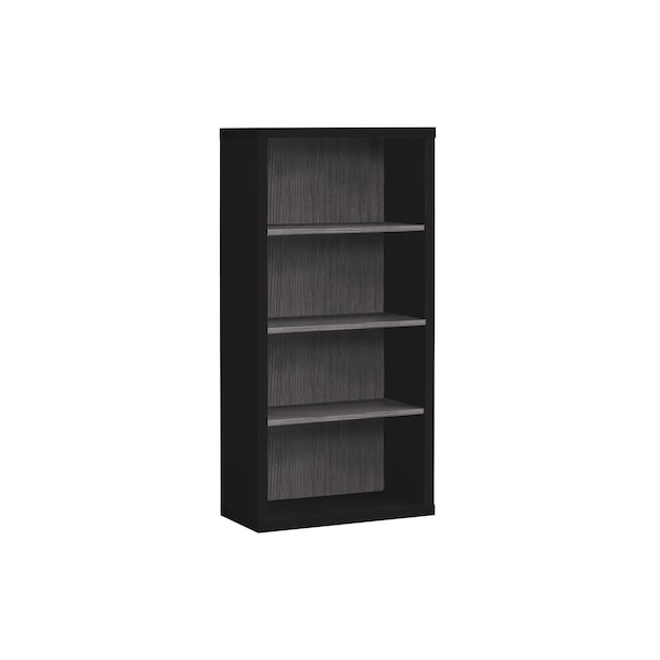 Homeroots 48" Black And Gray Distressed Wood Adjustable Four Tier Bookcase 333508 - main
