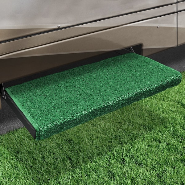 Presto Fit STEPS AND STEP RUGS RV Wrap Around Hook And Spring 23 Inch Width Green Outdoor Turf With Marine B 2-0058 - main