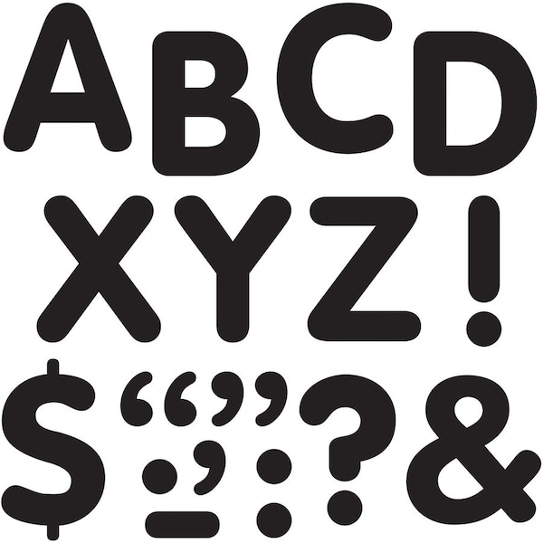 Trend Enterprises Black 2in STICK-EZE® Stick-On Letters, PK642 T1791 - main