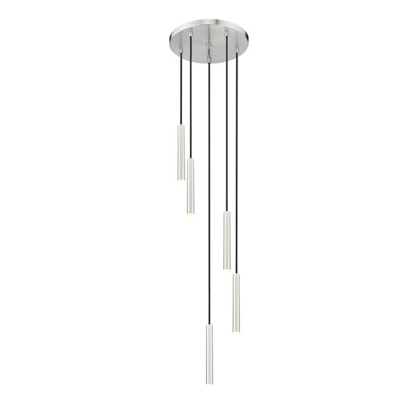 Z-Lite Forest 5 Light Chandelier, Brushed Nickel, 12 In W x 12 In H 919MP12-5R-BN-LED - main