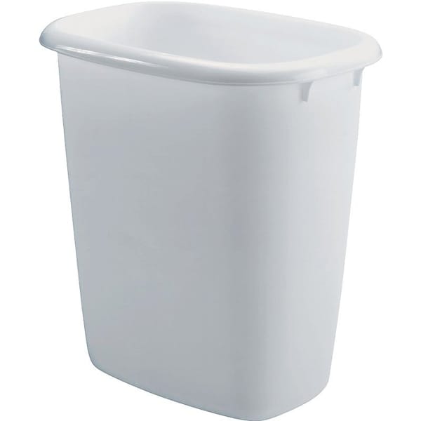 Rubbermaid Waste Basket, 14 qt, Plastic, White, 13 in H FG295800WHT - main