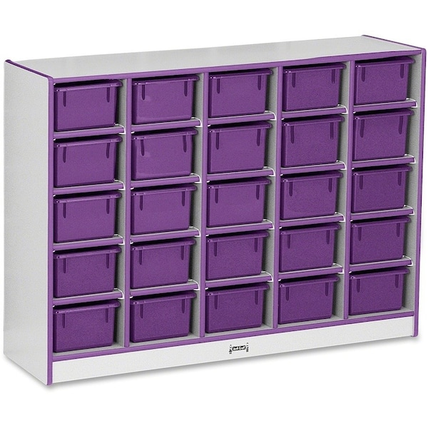 Jonti-Craft Rainbow Accents 25 Cubbie-Tray Mobile Storage, with Trays, Purple 0426JCWW004 - main