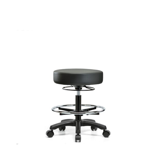 Blue Ridge Ergonomics Vinyl Mini-Stool, Med Bench, CF, Casters, Carbon BR-VMBMS-RG-CF-RC-8823 - main