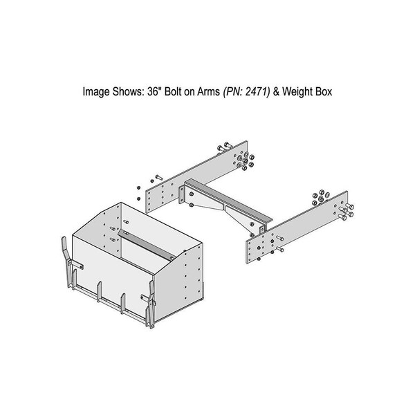 K&M Mfg 36-In. Bolt on Arms (BOA) Kit for John Deere 9030 4WD Series Green Powder Coat 2471 - main