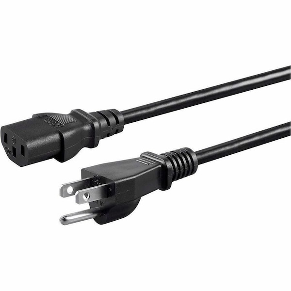 Monoprice Power Cord - NEMA 5-15P to IEC 60320 C13_ 18AWG_ 10A/1250W_ 3-Prong_ Black_ 4ft 27291 - main