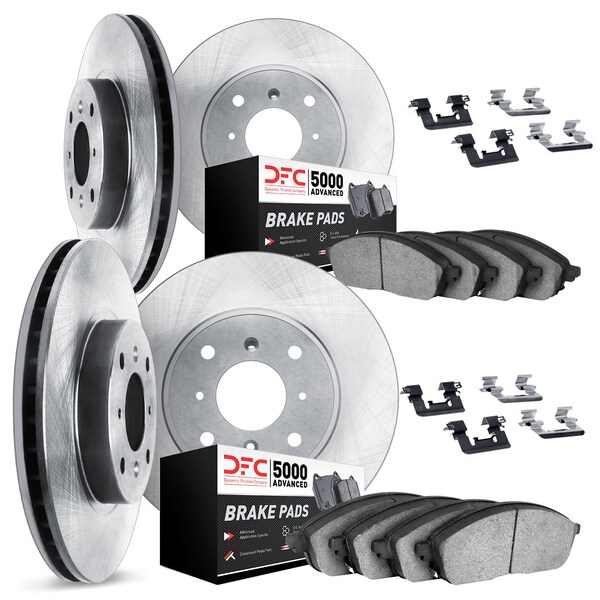 Dynamic Friction Co DFC Rotors with 5000 Advanced Brake Pads includes Hardware 6514-56132 - main