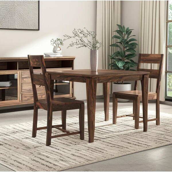 Homeroots Set of Two Dark Brown Solid Wood Ladder Back Dining Side Chairs 522049 - main