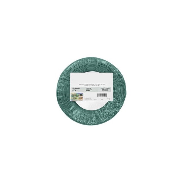 Cable Wholesale Security/Alarm Wire, Green, 22/4 (22AWG 4 Conductor), Solid, CMR / Inwall rated, Coil Pack, 500 ft 10K4-04512CF - main