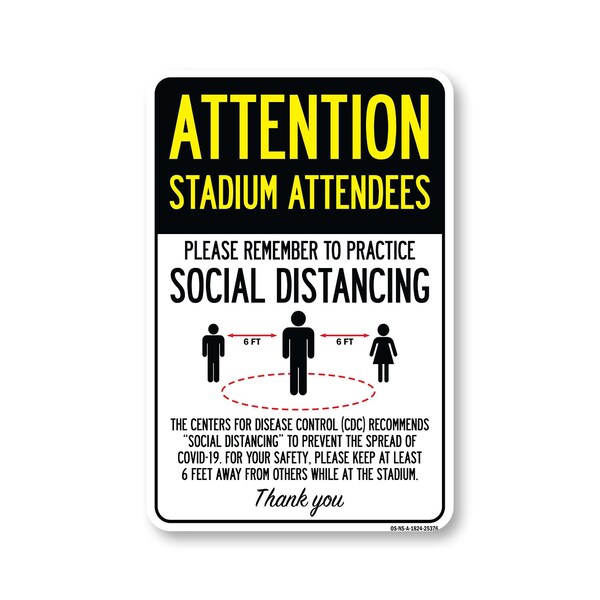 Signmission Public Safety, Stadium Attendees Practice Social Distancing, 24in X 18in, OS-NS-A-1824-25376 OS-NS-A-1824-25376 - main