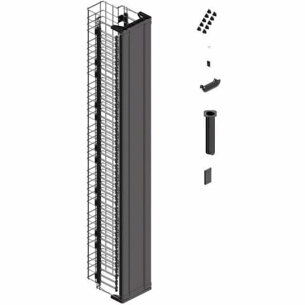 Ortronics MM20, VERTICAL CABLE MGMT CAGE, W/DOOR 10.45" X 15.04" X 76.94, BLACK MM20VMD710-B - main
