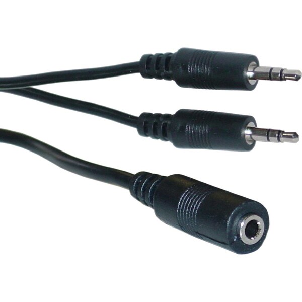 Cable Wholesale 6 in. Stereo Y Cable - 3.5 mm Stereo Female to Dual 3.5 mm Stereo Male 30S1-35260 - main